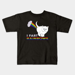 I Fart Rainbows - Funny Cat Fart Rainbow Kids T-Shirt